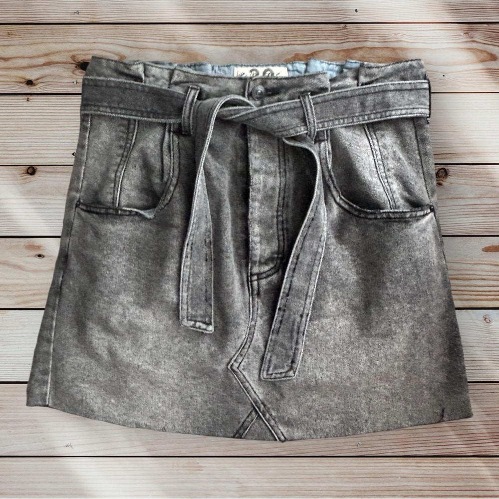 WE THE FREE Women’s Denim Mini Skirt with Tie-Waist in Black